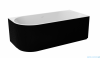 Besco Denaya B&W 170x78cm prawa wanna wolnostojąca przyścienna ryflowana akrylowa + syfon klik-klak chrom #WASB-170DPC